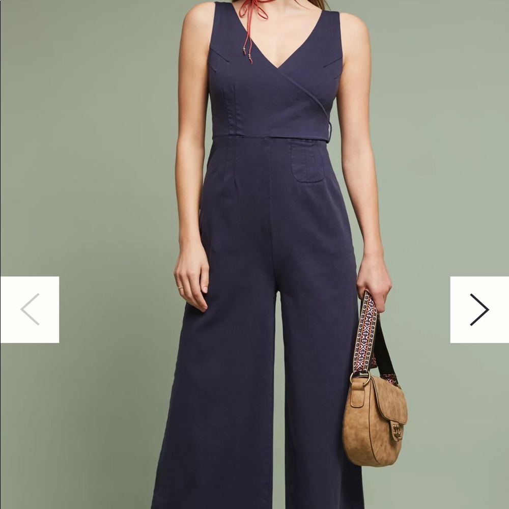 Anthropologie Chino navy jumpsuit